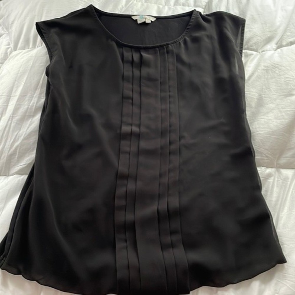 Boden Women’s Black Cap-Sleeve Blouse